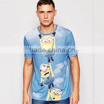 Printed hanging minions tight t-shirt cheap wholesale