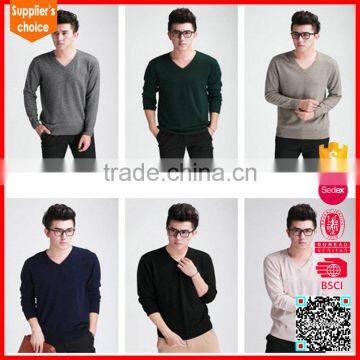 2016 hot selling erdos men knitted 100%cashmere sweater