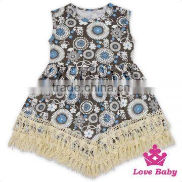 High Quality Children Clothing Printed Flowers Baby Sleeveless Girls Casual Model Dresses Designs photo-3