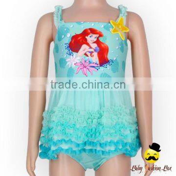 Children Cartoon Character Mermaid Girl Strap Kids Little Girl Modeling One Piece Beach Clothes Swimwear Dress photo-2