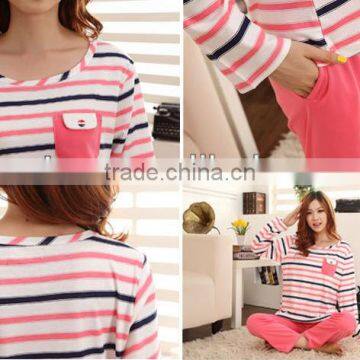 Made In China Long Sleeves Cotton Lady Pajama