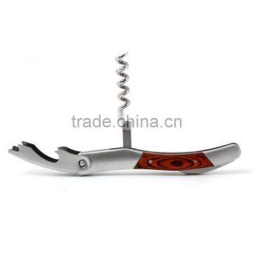 2016 New Arrival Hot Sale Wood Handle Stainless Corkscrew Double Hinge Waiters Wine Bottle Opener photo-3