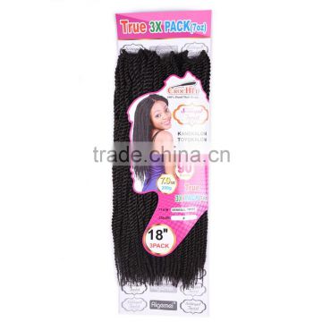 2016 Best selling no tangle top quality synthetic fiber crochet hair extension senegal twist braids 201g