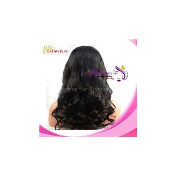 2014 New Bleach Indian Remy Hair Wigs Loose Wave Human Glueless Lace Front Wig With Middle Parting Natural Hairline Baby Hair 6a