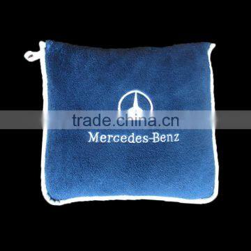 Blanket in Cushion Coral Fleece 3 in 1 Embroidery Logo Car Promotion Gift Zip up Pillow Blanket