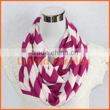 Purple Chevron Infinity Scarf, Cotton/Rayon Blend, Wide and Long, Zig Zag, LSU Tigers