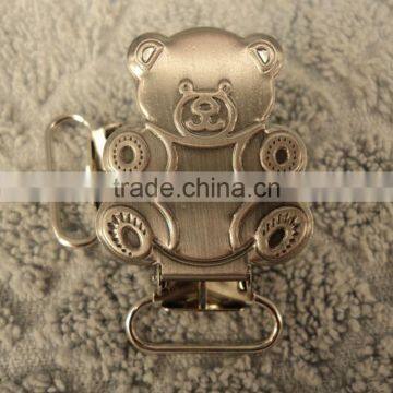 Nickel Free Baby Bear Shape Metal Pacifier Clip/Suspender Clips photo-3