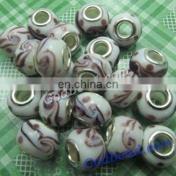 P341 lovely glass bead wholesale handmade murano lampwork glass european beads fit for charm bracelets