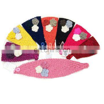 hot selling lady knitted flower crochet headband