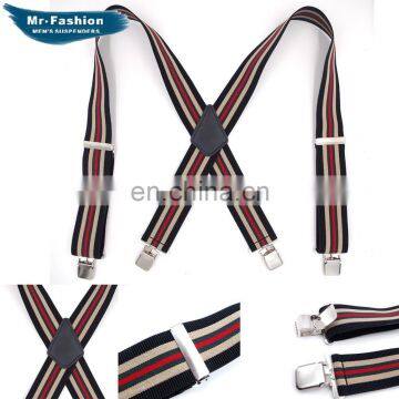 2017 hot sale 5cm customized design striped suspender for men