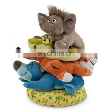 Baby education toy loop toys plush elephant crocodile bear tiger toys