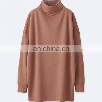 creat your brand winter fashion blank mock neck turtle neck women pullover oversized sweatshirt