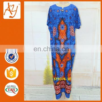 New design african abaya long dresses print silk kaftan dress