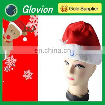 Best seller led lighted glow hat Christmas hat for promotion Flashing Santa Cluas Hat