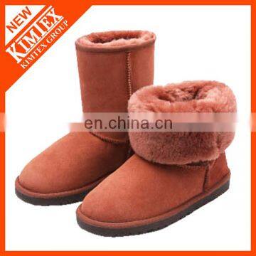 wholesales winter leather suede artificial wool boots