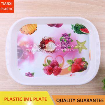 TX215 PLASTIC WAVE EDGE PLATE IML TRAY CHEAP SMALL TRAY