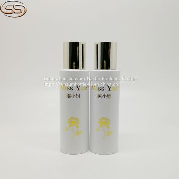 Recycled 100ml PET Plastic Cosmetic Facial Toner Bottle with Golden Cap