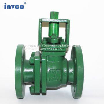 INVCO Fluorine Lined Ball Valve With Pneumatic Actutor ,lining Fluorine Ball Valve With Flange End