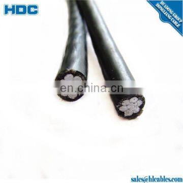 Aerial Bundled Cable NFC 33-209 PE/XLPE insulated overhead duplex service drop 2*25 mm ABC cable