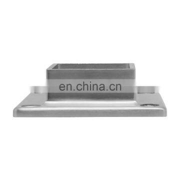 Square Stainless Steel Inox 304 Satin Polish Punching Floor Mounted Handrail Tube Flange With 4 Screws photo-4
