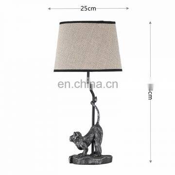 New Bulk Cheap Resin Desk Lamp Silver Monkey Design Modern Hotel Table Lamp for Living Room photo-6