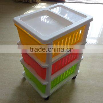 2016 Japan hot selling new style colorful 3 tier detachable plastic storage drawer, locker, cabinet