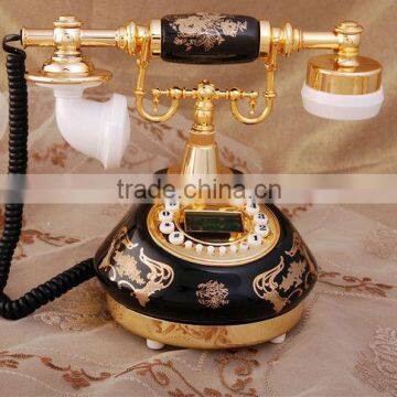 european style fancy retro black telephone