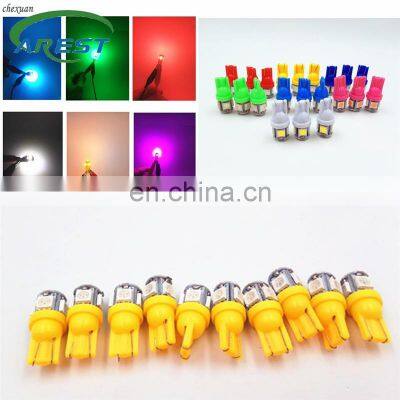 Carest 100pcs white Lights LED Car Light Wedge Lamp Bulbs Super Bright DC 12V car-styling for T10 LED W5W 5050 5SMD 192 168 194