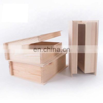 Handmade  Modern style simple Cheap Unfinished Wooden Book Box