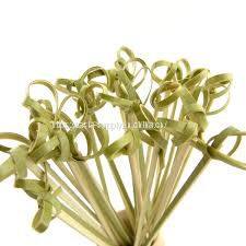 Natural bamboo cocktail picks looped knot appetizers decorative bamboo 4.7inch eco friendly skewers