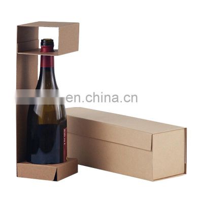 In stock low moq folding box for wine packaging magnetic closure packing box with insert to fix champagne bottle custom logo