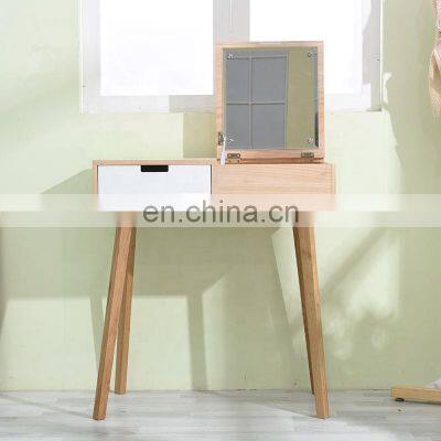 Modern Cheap Makeup Table With Mirror natural color Dressing Table