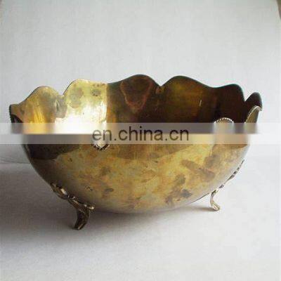 brass antique curvy edge bowl