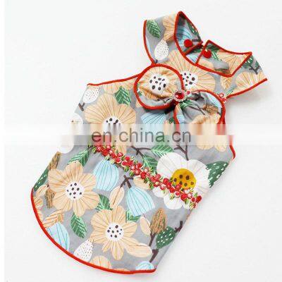 Luxury Designer Custom Wholesale Summer Premium Quality OEM Cute Cat Dress Pet Clothes