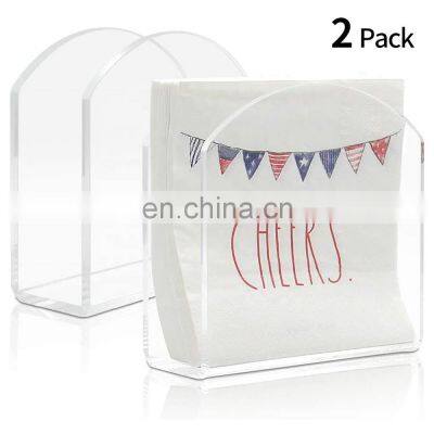 Clear Desktop Acrylic Tissue Holder for Hotel, Dining Room