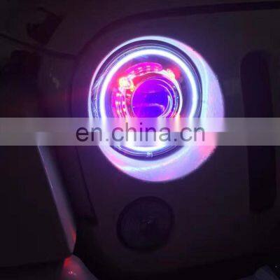 Blue White Red 3 Specifications 7 Inches HID Starry Headlight With Devil Demon Eye and Led Angel Halo for JEEP JK for Wrangle photo-2