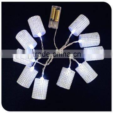 10LED battery operated christmas indoor light with diamond lantern factory wholesale in china