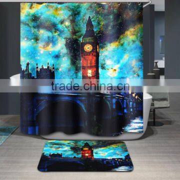 Polyester Digital Printed Shower Curtain Luxury Colorful Shower Curtains photo-6