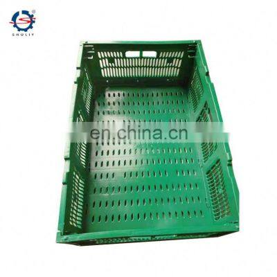 Foldable Egg Crate Large Mesh Vented Plastic Storage Basket Collapsible Plastic Moving Basket Tote For Fruit Vegetables