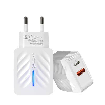 2022 Travel Adapter USB C Port EU/US Plug USB 2A 3A Cell Phone LED Charger for mobile phone
