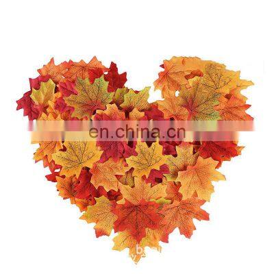 Fall Decor Garland Christmas 2021 Home Halloween Decorations Leaves Plastic Silk Artificial Maple Leaf