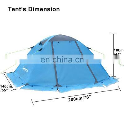 Winter Backpacking Tent 2 Person Aluminum Pole Lightweight Camping Tent Double Layer Portable Handbag for Hiking Travelling photo-4