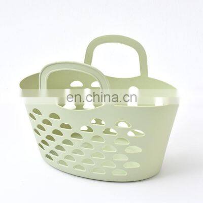 Pink Bath Basket Soft Plastic Wash Storage Multi-Purpose Bath Basket With Two Handles photo-2