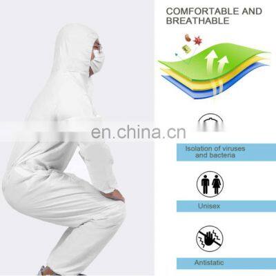 Wholesale Disposable Hazmat Suit Sms Ppe Set Disposable Suit Isolation Gown Coveralls photo-2