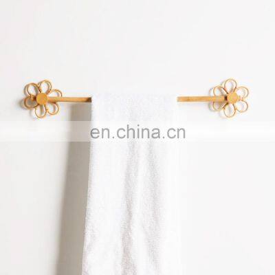 Hot Sale Flower Beautiful Rattan Towel Bar Bathroom High Quality Woven Natural vietnam cheap wholesale