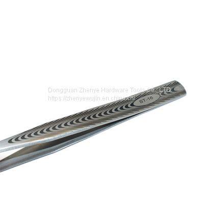Stainless Steel Tweezers Corrosion Resistant Silver Stainless Steel Tweezers All Metal Clip Pointed Elbow Multi Specification ST Tweezers With Texture ST-16 photo-2
