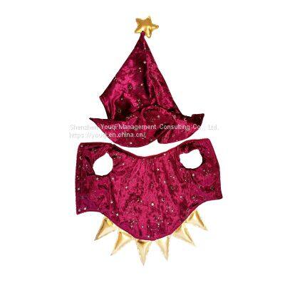 Wholesale Dog Dress Red/ Golden Star Cloak Dog Clothes/ Diamond Velvet Red Dog Clothes photo-4