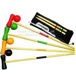 Customized Professional Croquet Mallet Game Wood Croquet Set Garden Lawn Mallet Games