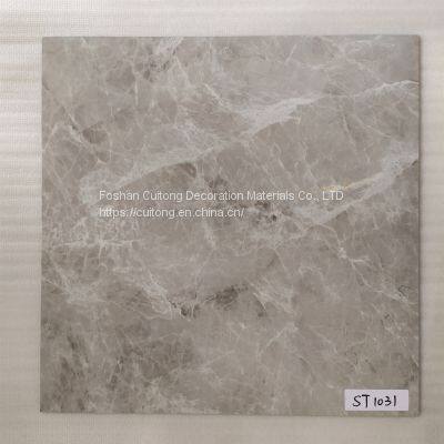 Off-white marble PVC stone plastic floor office deep cement grey floor glue manufacturers direct