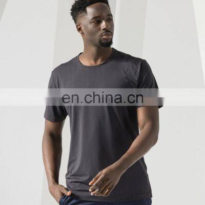 2023 New Wholesale Ice Silk Lightweight Gym Fitness Shirt Top Quick Dry Stripe Print Slim Fit Workout Sports T-Shirt For Men photo-4